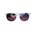 White Iconic Sunglasses w/ Pinhole Printed Lens